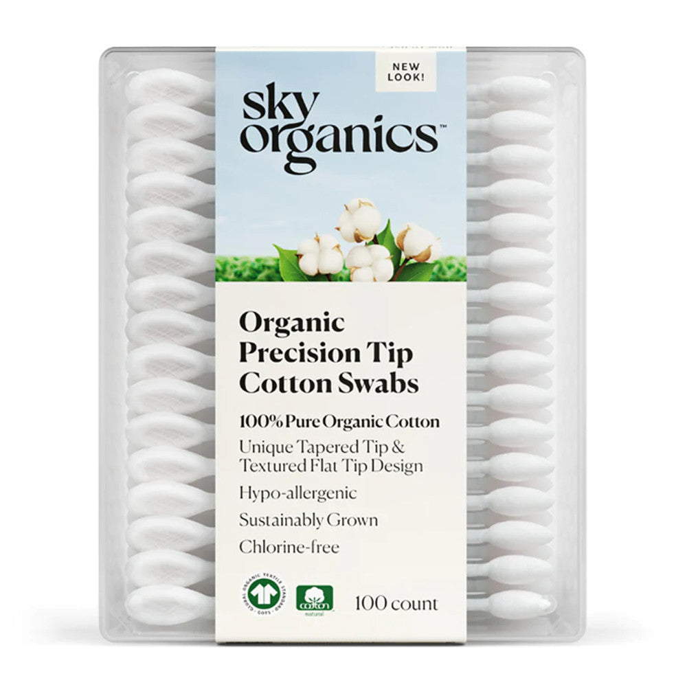 Sky Organics Organic Precision Tip Cotton Swabs, 100 Ea
